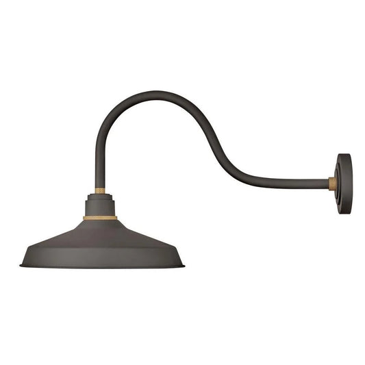 1 Light Large Outdoor Gooseneck Barn Light Traditional-Industrial Style 16 inch Wide By 17.25 inch High-Museum Bronze Finish Bailey Street Home